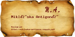 Miklóska Antigoné névjegykártya